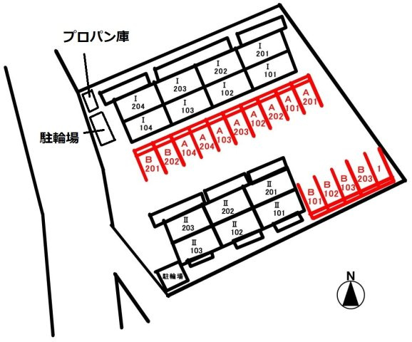 カーサしろやまⅠの駐車場|駐車場
