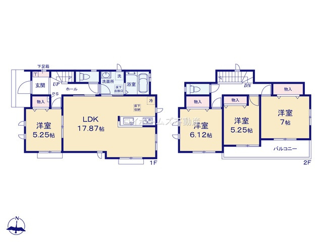 【間取り】 | 名古屋市守山区大字中志段味字東荒古2526-1『仲介料無料』新築戸建て | A号棟