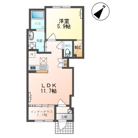 仮称）寒河江市大字日田新築アパートの間取り