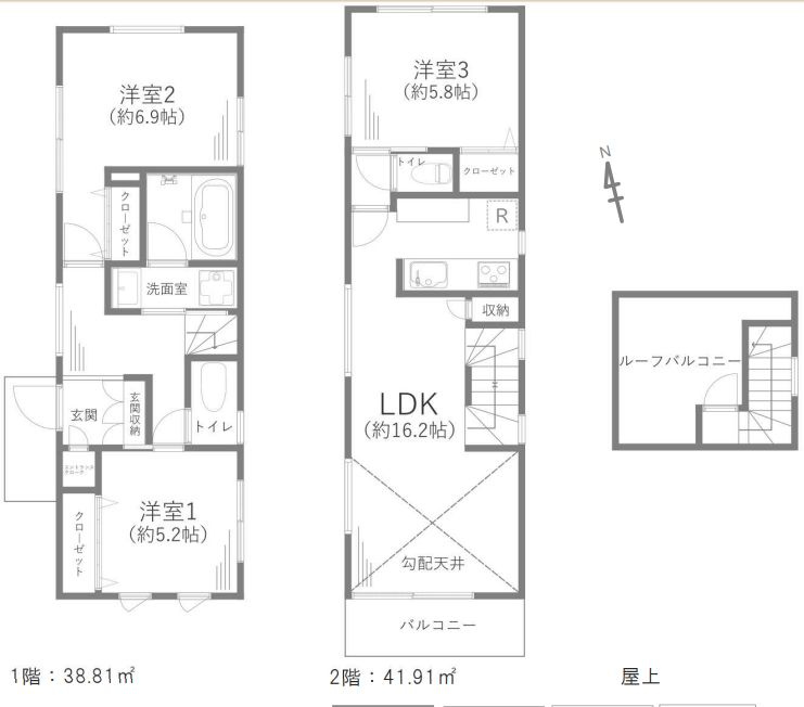 鎌倉市七里ガ浜二丁目　戸建ての間取り|間取図「鎌倉市七里ガ浜二丁目戸建て」