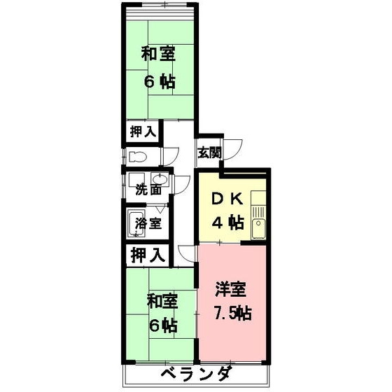 岐阜市茜部大野２丁目のアパートの間取り