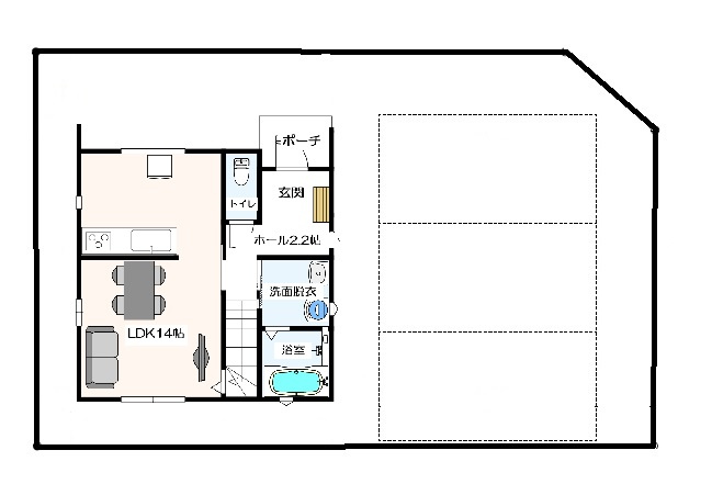 坂戸市鶴舞3丁目売地【建築条件付】の参考プラン|PLAN例1　3LDK
