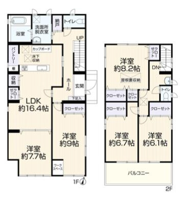 越谷市大間野町5丁目　中古一戸建ての間取り