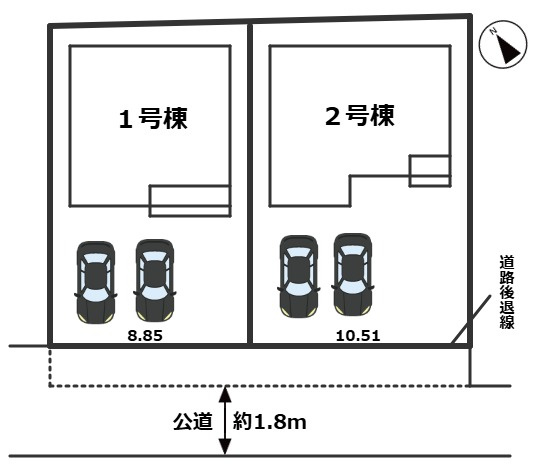 碧南市住吉町2期　新築分譲住宅　１号棟の区画図