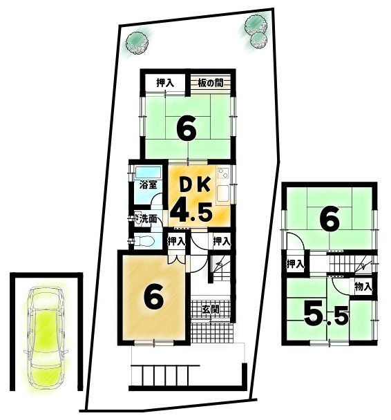 深草大亀谷万帖敷町の間取り