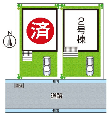 城陽市寺田今橋　第5期　新築一戸建ての区画図|全2区画