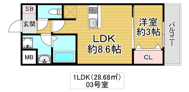 AILE東中浜の間取り