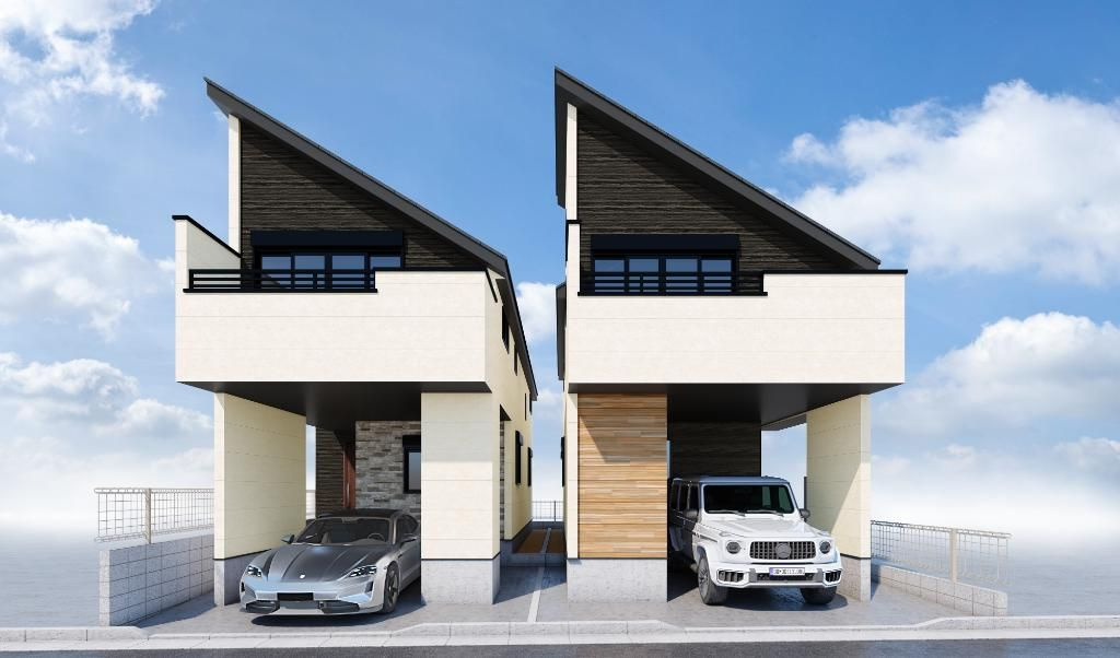 杉並区成田東2丁目　新築戸建　全2棟の外観パース|パース