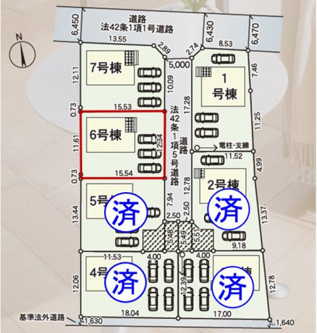 上里町勅使河原第17（全7棟)6号棟の区画図