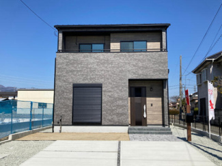 【外観】 | 南アルプス市十五所① 新築オール電化 南東角地 車3台以上可 | 南アルプス市十五所① 新築戸建 敷地面積181.45ｍ2