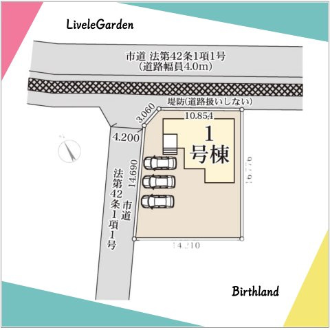 新築戸建・建売　いわき市久之浜第3　Livele Garden　全1棟の区画図|■土地面積：201.89m²　■建物面積：113.44m²