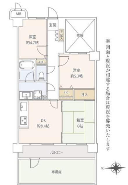 朝日パリオ津田沼の間取り|日当たり良好な広々としたリビングは、家族で団らんなどにも適した大切な空間になります。