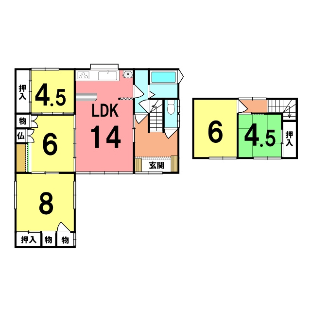 登別市新川町3丁目8-5戸建の間取り