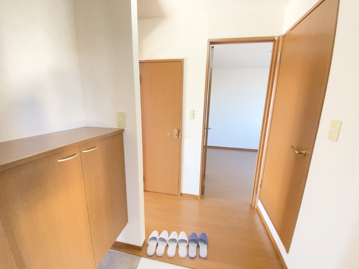 熊本市南区島町２丁目のアパートの玄関