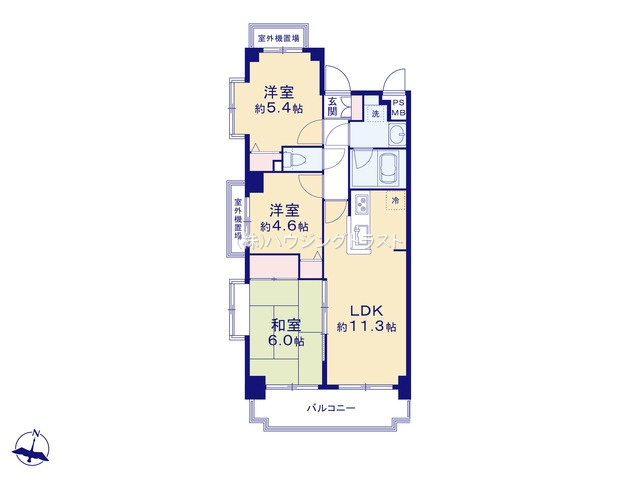 仲介手数料無料　ワコーレ所沢Ⅲの間取り