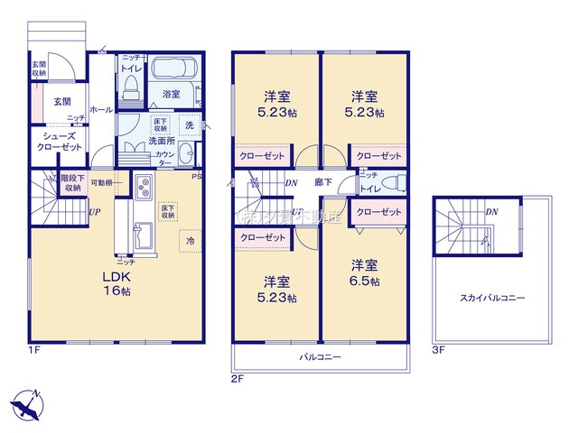 【間取り】 | 《仲介手数料無料》南区大字大谷口869(33期A号棟)新築一戸建て