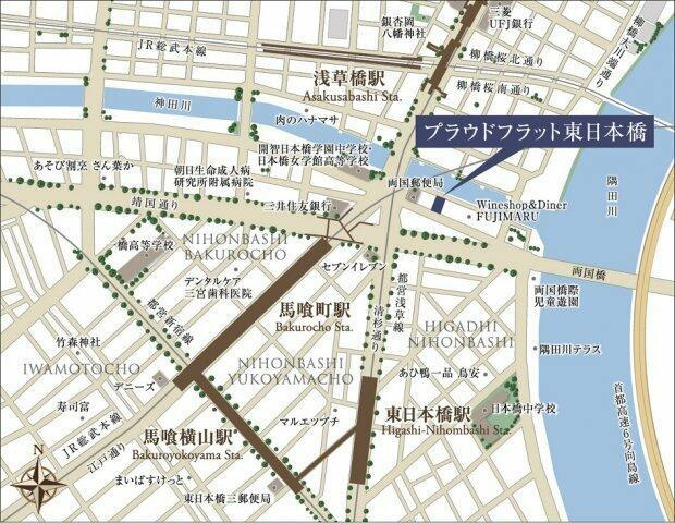 プラウドフラット東日本橋の地図| 