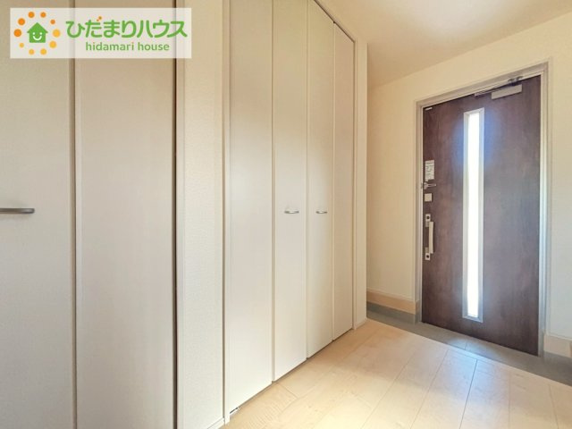 高萩市島名8期　新築戸建の玄関|丁度良い靴箱のサイズ♪これだけあれば家族全員の靴がしまえてスッキリ(^O^)