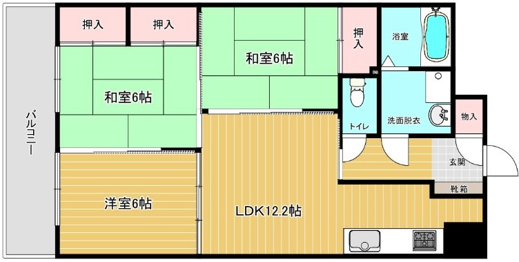 サザンコート中央町【キャッシュバック対象】の間取り