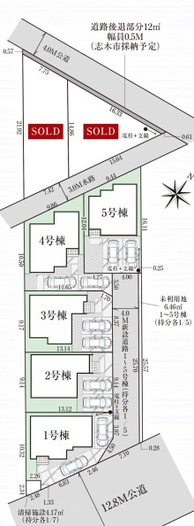 新築／志木市中宗岡16期　全7棟の区画図