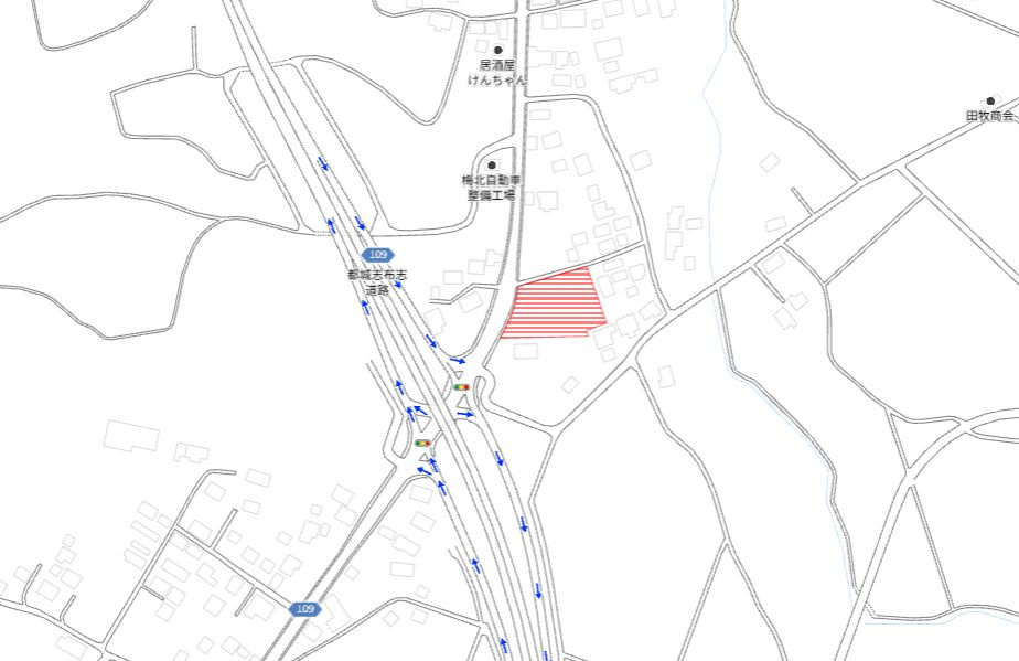 都城市梅北町の売地の土地図