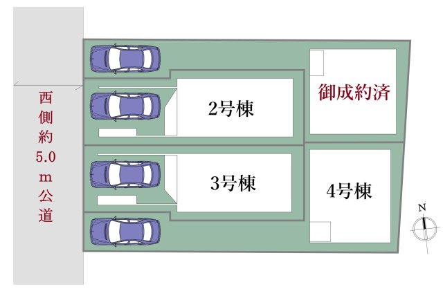 板橋区富士見町 全4棟 2号棟の区画図