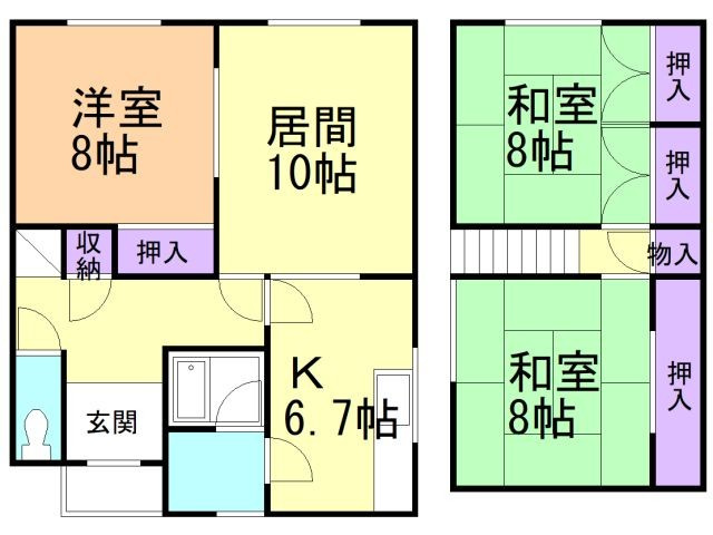室蘭市舟見町2丁目88-1手前の居間・リビング