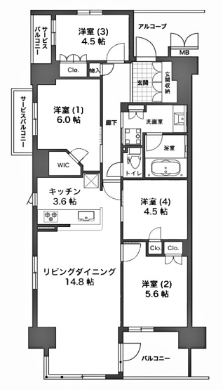 【間取り】 | プレミスト京都西院 | 専有面積87.87㎡