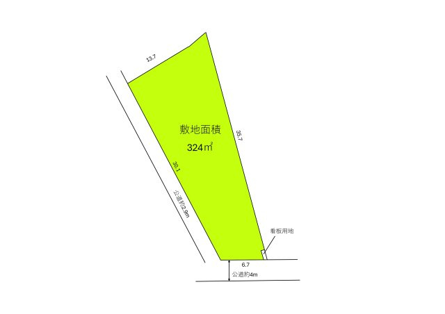 土地　川越市石田本郷の区画図|約98坪の敷地です！