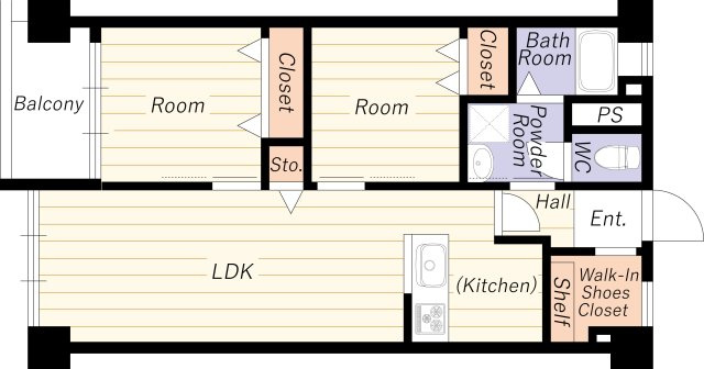 【間取り】 | 塚本北コーポ | Ｒ７年５月末室内改装済・シューズクローゼット有