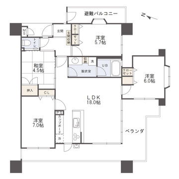 シティライフ水前寺駅前南の間取り