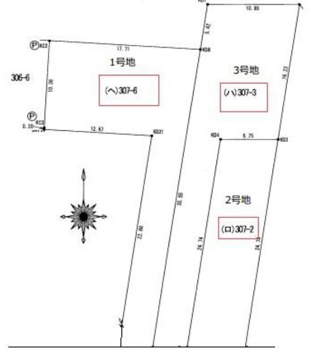 草津市北山田町2号地　建築条件無し売土地の区画図