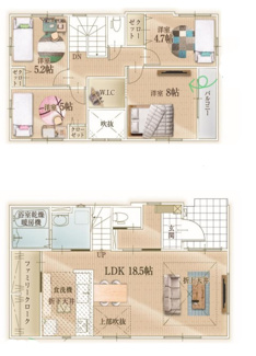 【間取り】 | 越谷市花田10期　新築分譲住宅　全2棟 | 4LDK
土地面積：118.46㎡　建物面積：98.60㎡