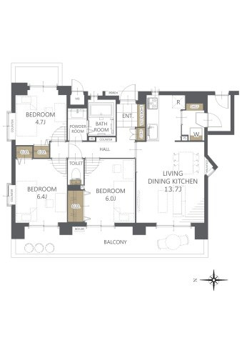 【間取り】ヴィラージュヴェール１番館 