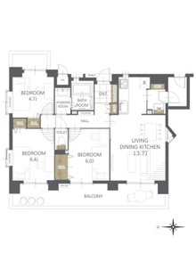 【間取り】ヴィラージュヴェール１番館 