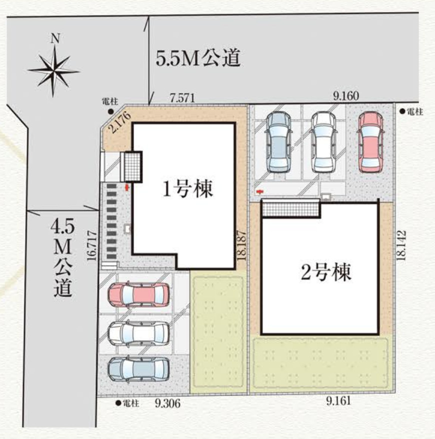 高崎市東貝沢町の前面道路含む現地写真|閑静な住宅地♪