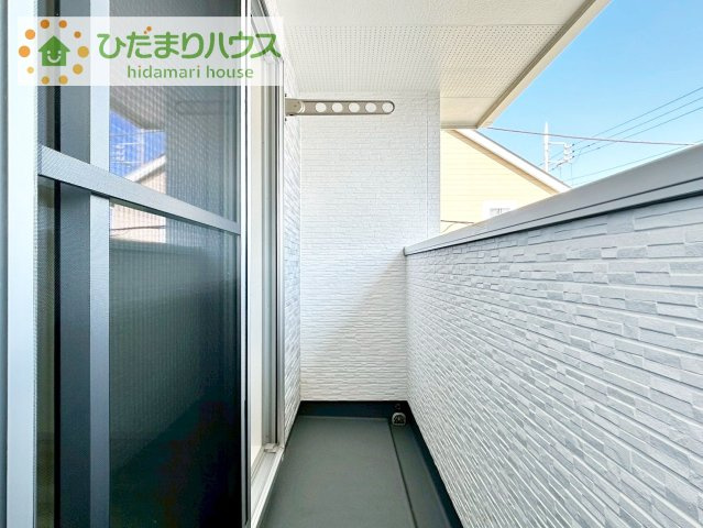 【バルコニー】 | クライン龍ケ崎市白羽第1期　新築戸建　2号棟 | 南側に面したバルコニー☆彡お洗濯物がよく乾きます♪