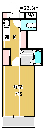 【間取り】 | ミリアビタ海神 | バス、トイレ別々のお部屋です