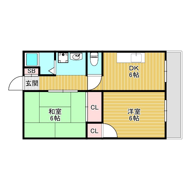 豊中市東寺内町の賃貸マンションの間取り