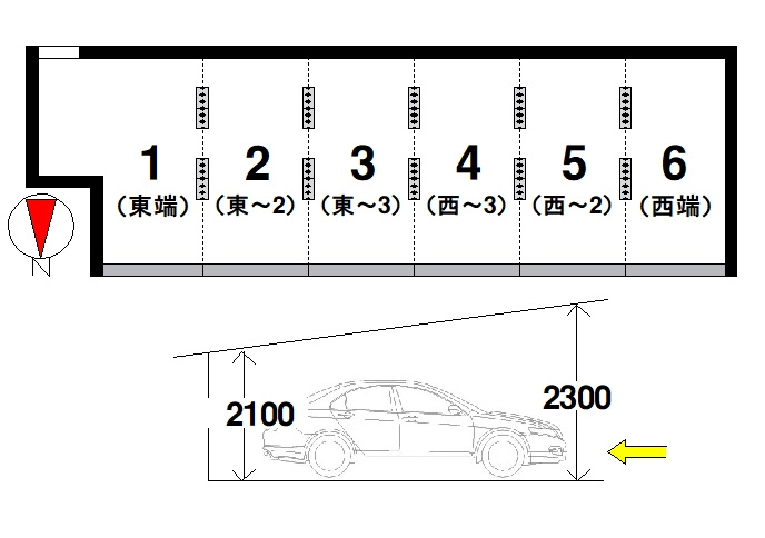 吉田ガレージの区画図