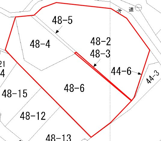 花巻市北湯口第17地割　土地建物の土地図