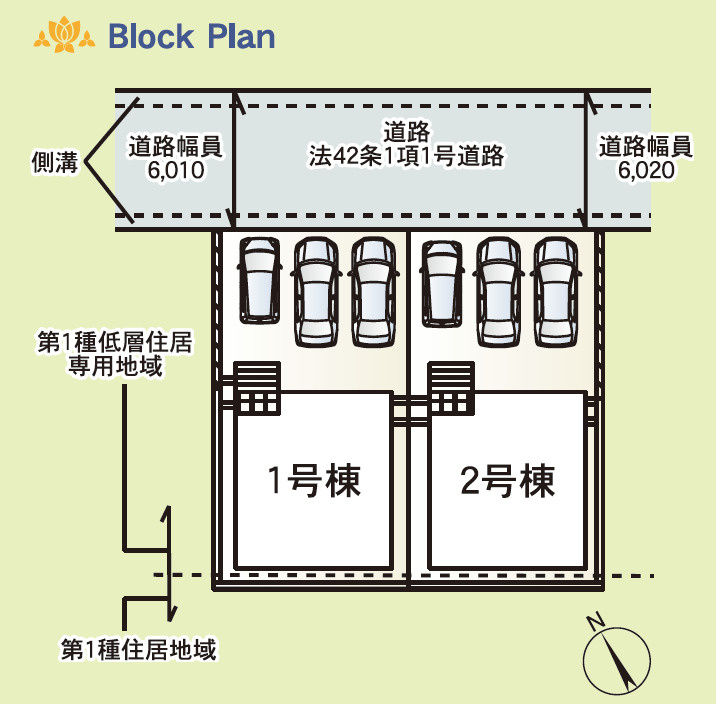 クレイドルガーデンうるま市みどり町 第２・２号棟の区画図|２号棟