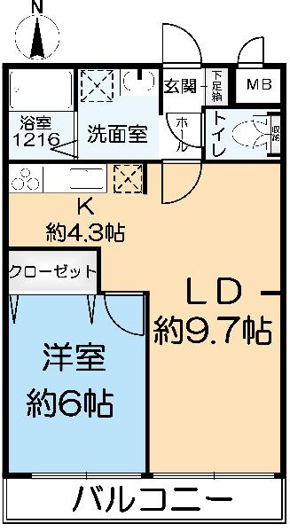 シェモア鞍馬口の間取り|壁芯面積43.74㎡の1LDKです。令和2年4月末にフルリフォーム済みです！