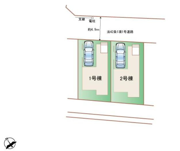 中央区上溝7丁目新築戸建て　1号棟の区画図|区画図「中央区上溝7丁目新築戸建て」