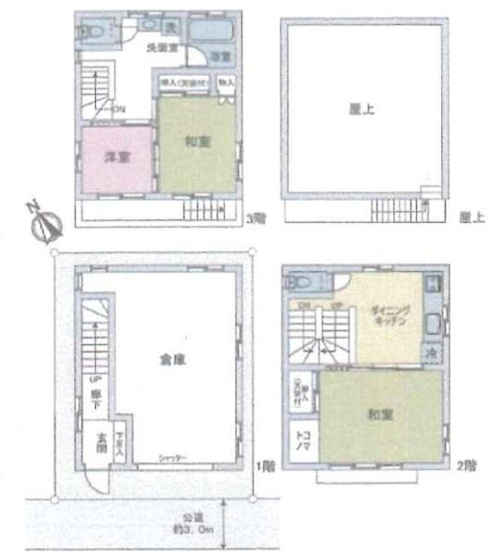 【間取り】 | 販売価格：４，２８０万円　間取り：３ＤＫ＋倉庫　空室（ご見学可能ですのでお気軽にお問合せ下さい）