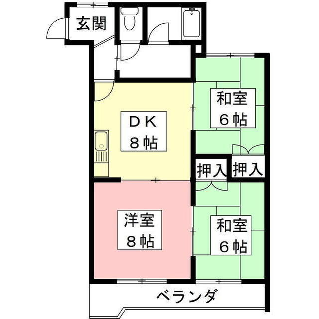 本巣郡北方町高屋伊勢田２丁目のアパートの間取り