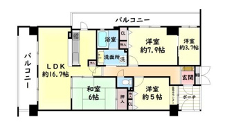 【間取り】 | ファミールハイツ泉大津セントハーバーシティ２番館　
