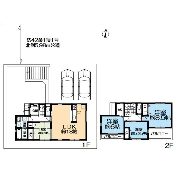 京地4丁目新築一戸建の間取り