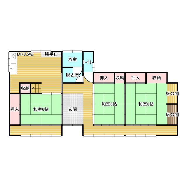 鹿場矢持邸の間取り|１階間取り