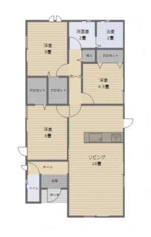熊本市西区中原町第1-4棟（2号棟）の間取り|全居室収納豊富で便利です。